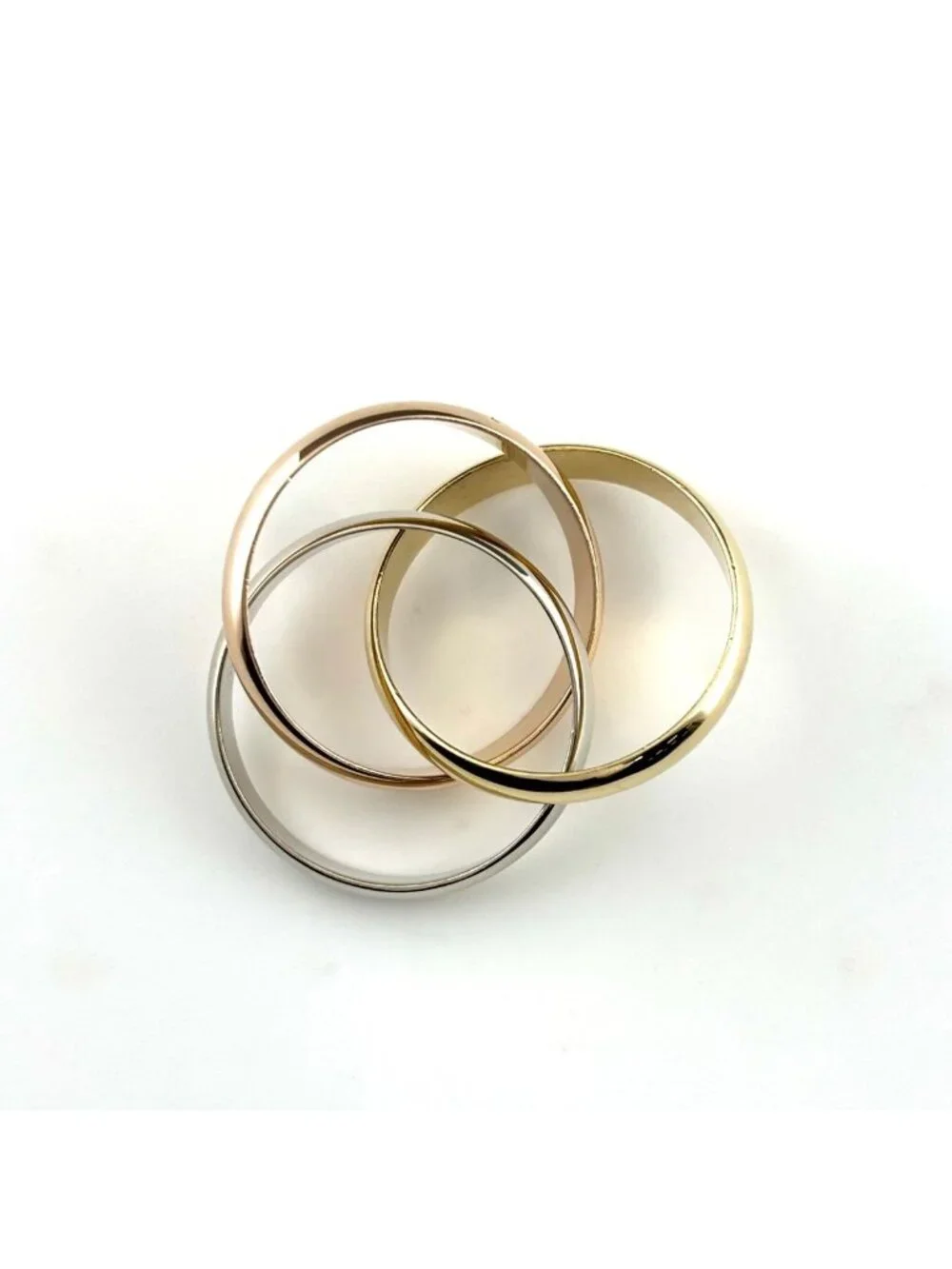 Cartier Trinity Yellow Gold Pink White Ring Three
